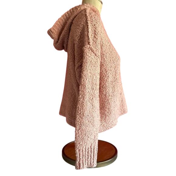 American Eagle Sweater Womens Small Fuzzy Cozy Oversized Pink Hoodie - Picture 2 of 8